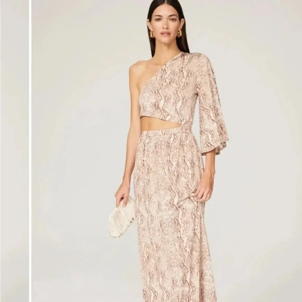 L’Agence Fontana One-Shoulder Snake Print Maxi Dress | Revolve, Zimmermann - Picture 1 of 10